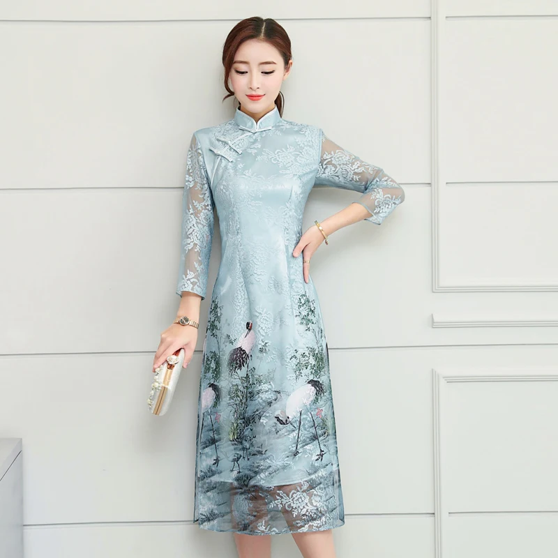 vietnam aodai chinese traditional dress red long chinese cheongsam dress robe vietnamese ao dai - Цвет: color2