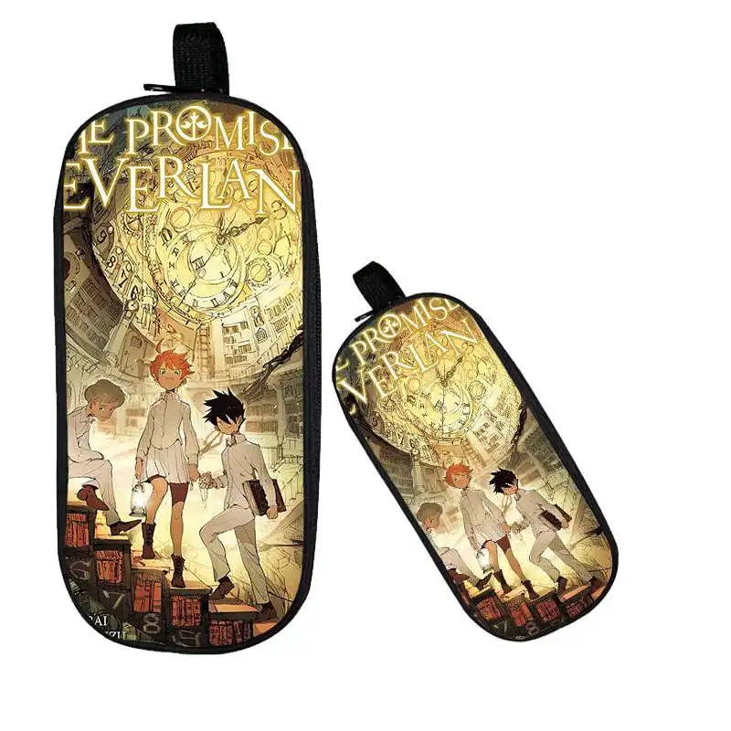 

anime 3D Print The Promised Neverland Pencil Case Women Portable Pen Bag Children School Organizer Wallets Makup Bag Cute Purses