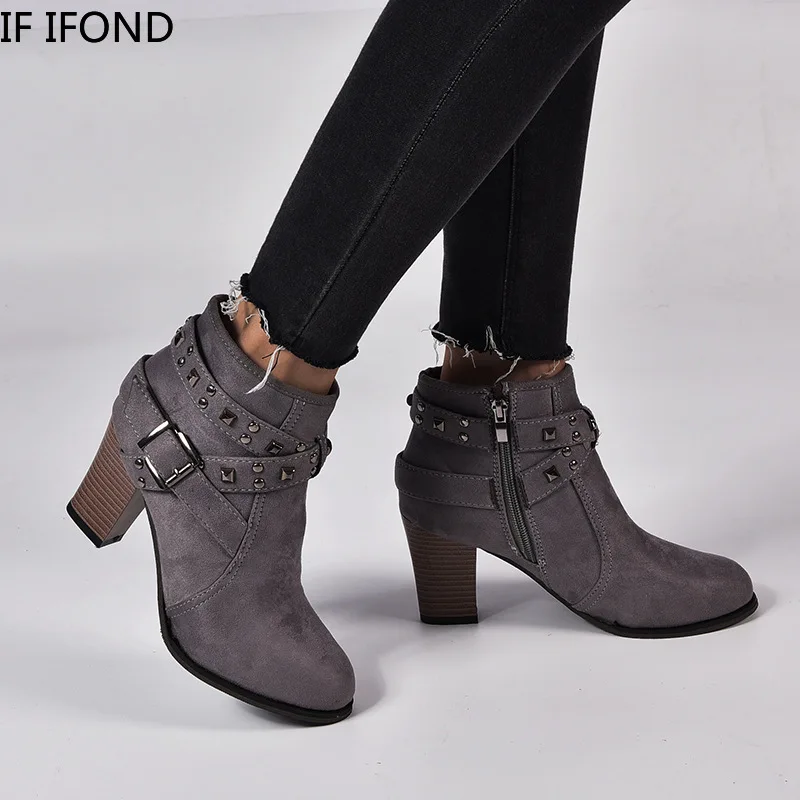 Женские ботильоны с леопардовым принтом IF IFOND винтажные полусапожки на высоком