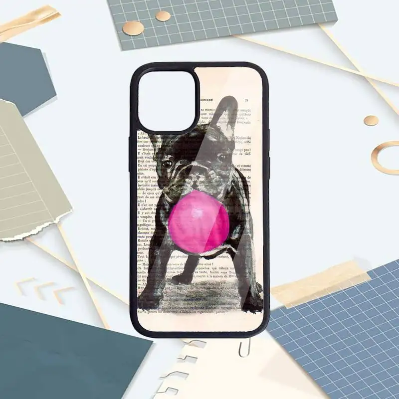 

Cute Funny French Bulldog animal Phone Case PC For iPhone 11 12 pro XS MAX 8 7 6 6S Plus X 5S SE 2020 XR