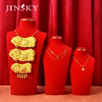 new products classic chinese red jewelry display props necklace portrait model decoration gold window decoration display stand