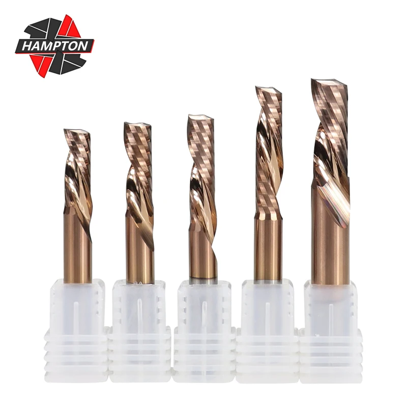 

Концевая фреза с одной канавкой, хвостовик 4/6/8 мм, спиральная фреза для алюминиевого покрытия, карбидная концевая фреза, Фрезы с ЧПУ