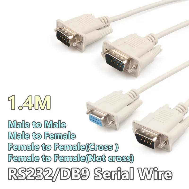Последовательный кабель DB9 Удлинительный RS232 разъем гнездо-гнездо штырь-штырь