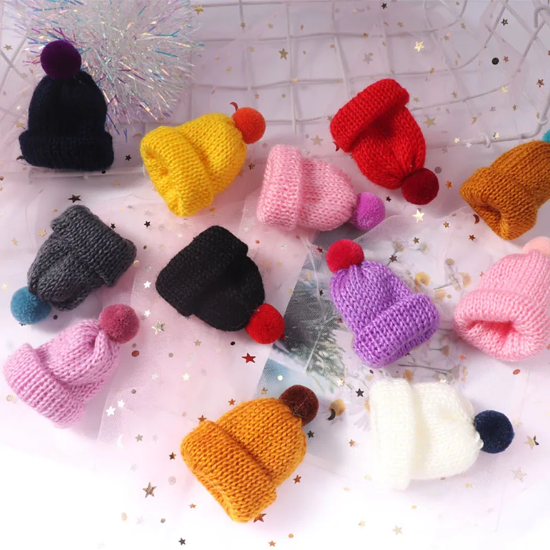 2 шт мини Красочные шерстяные вязаные шапки для волос брошь булавки женщин мужчин