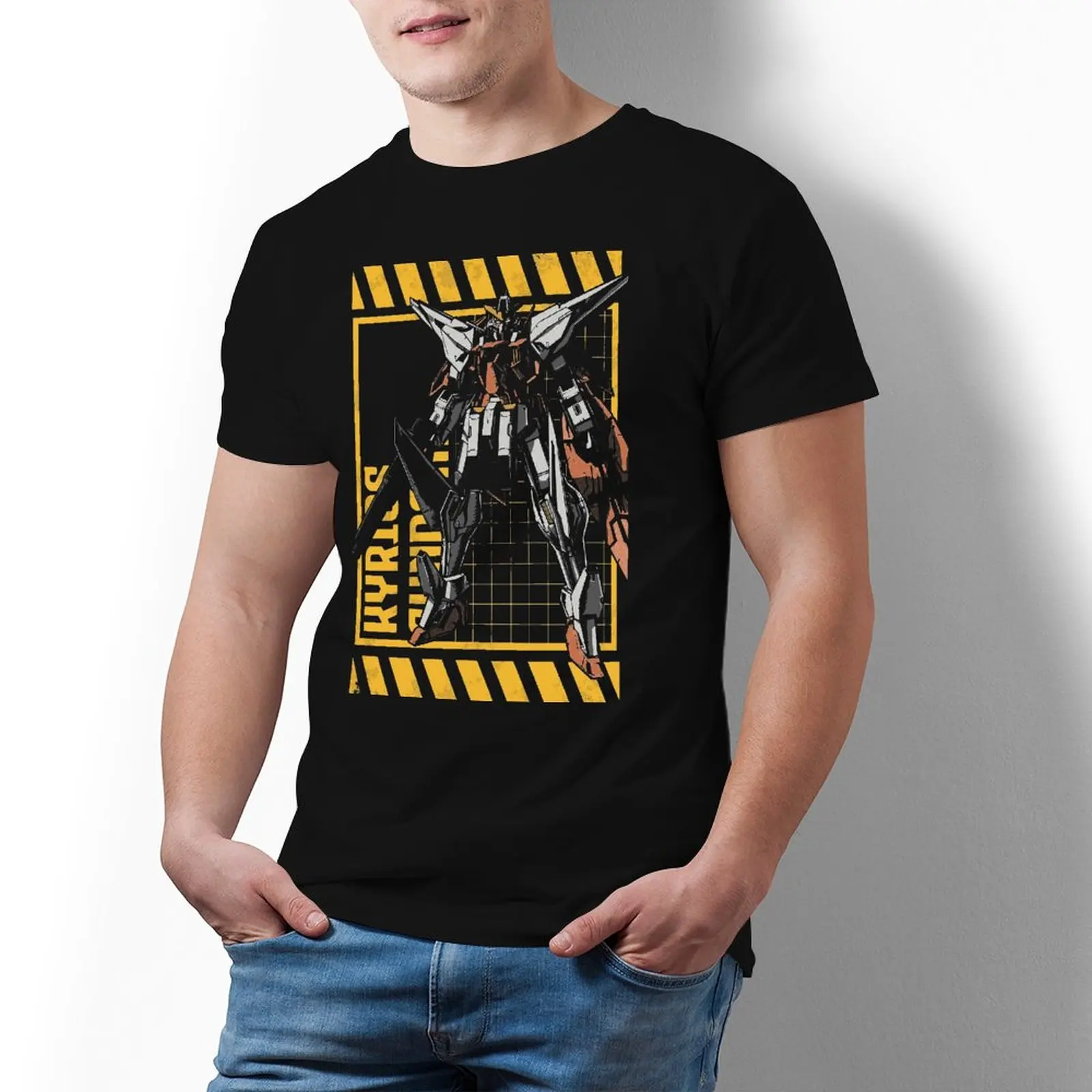 

Bandai Gundam GN-003 Kyrios T Shirt Anime Printed 100 Cotton T-Shirt Short Sleeve Funny Tee Shirt Male