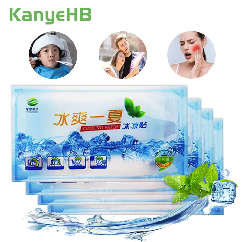 

3bags Cooling Patches Fever Down Toothache Medical Plaster Migraine Headache Pad Lower Temperature Ice Gel Polymer Hydrogel A205