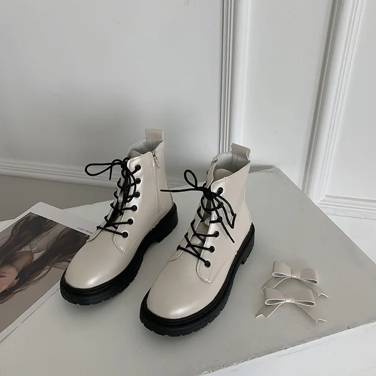 

Женские ботинки с круглым носком, осенние ботинки на молнии, женские роскошные Дизайнерские ботильоны из искусственной кожи на толстом каб...