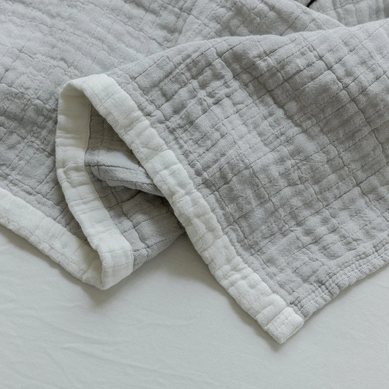 Offerte Coperta Per Asciugamano In Garza Con Bordo Bianco Tinta Unita Coperta Per Pisolino Estivo In Cotone Super Traspirante Coperta Singola Per Bambini Doppia Coperta Per Adulti