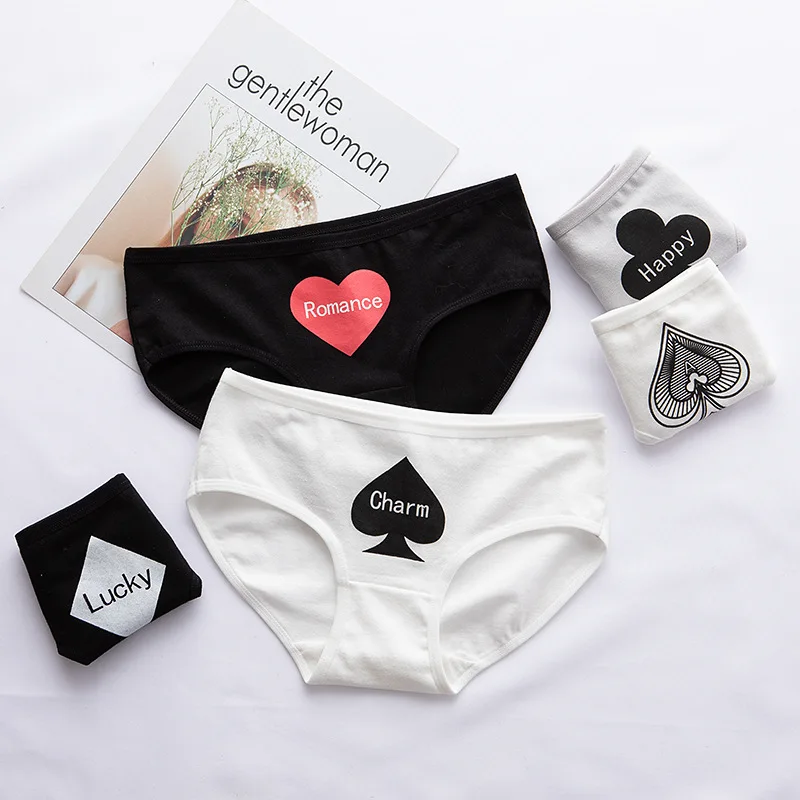 ZHIMO/модное женское нижнее белье с принтом счастливое сердце Милые хлопковые