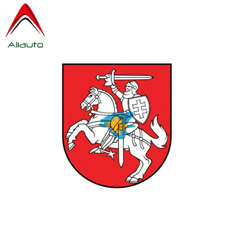 

Aliauto Personality Car Sticker Automobile Accessories Lithuania Flag Coat of Arms Sunscreen Anti-UV Reflective Decal,11cm*10cm
