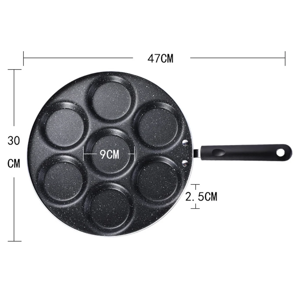 Transhome семь отверстий сковорода из алюминиевого сплава стандартная антипригарная