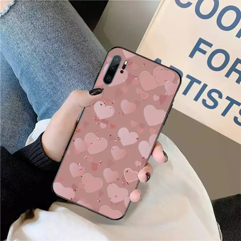 

Gold Rose Love heart Phone Case For Huawei honor Mate P 9 10 20 30 40 Pro 10i 7 8 a x Lite nova 5t