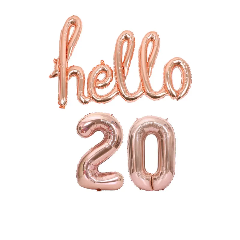 1 комплект розовое золото Hello18 шары 18 дней рождения шар для девушки декорации с