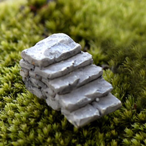 Каменные ступени Moss миниатюрный Декорации для ландшафтного дизайна украшенные