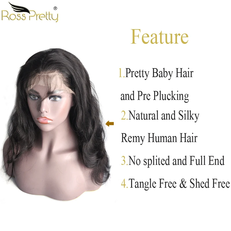 Натуральные волосы Ross Pretty Remy бразильские на сетке спереди парик волнистые парики