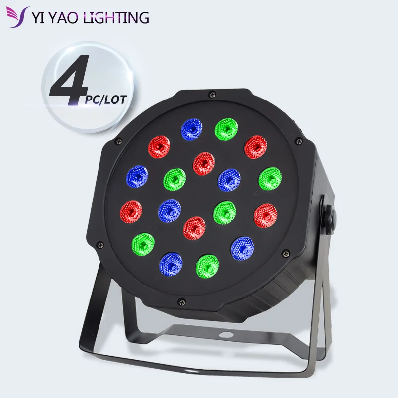 4 шт./лот led Par огни 18x3w RGB плоский par dmx512 профессиональное сценическое dj