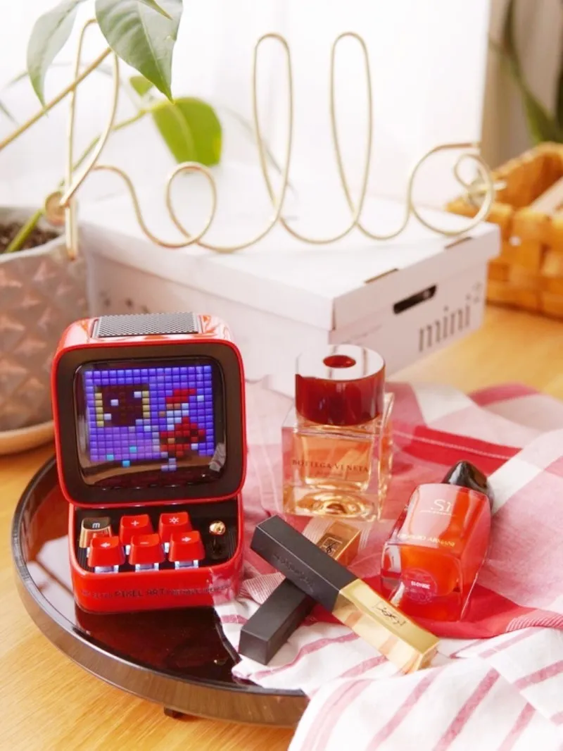 Divoom DITOO Pixel Bluetooth Wireless Speaker Chinese Red Mechanical retro mini computer model Smart alarm clock | Электроника