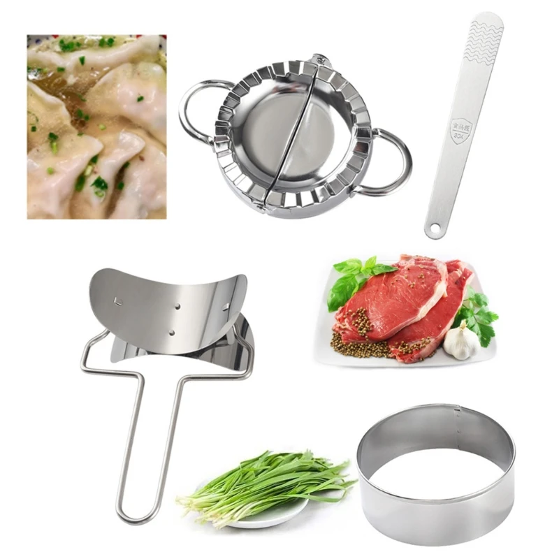 

Stainless Steel Dumpling Maker 3 Pcs Small Medium and Large Dumpling Mold Dough 87HA