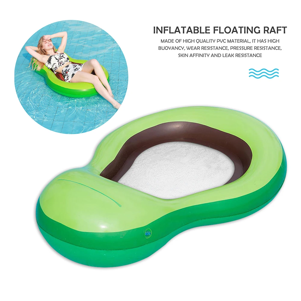 

PVC Inflatable Swimming Pool Float Ring Avocado Shape Air Mattress Summer Beach Pool Party Float Lounge Chair Thickness 0.25mm