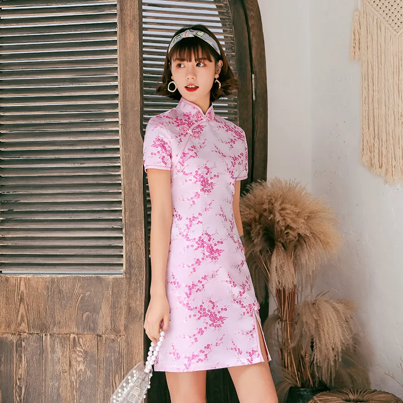 Черные красные атласные женские традиционные китайские платья Чонсам Vestido с
