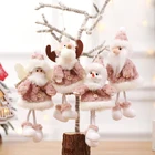 Подвеска-Кукла Плюшевая розовая для девочек, в виде Санта-Клауса, ангела, снеговика