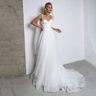 Женское ТРАПЕЦИЕВИДНОЕ свадебное платье UZN, белое Тюлевое бюстье с регулируемыми лямками, платье для невесты