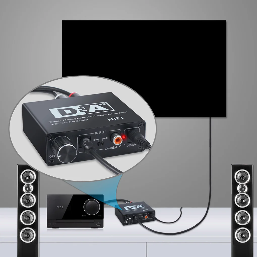 Hi-Fi конвертер адаптер коаксиальный цифро-аналоговый аудио RCA 3 5 мм усилитель для