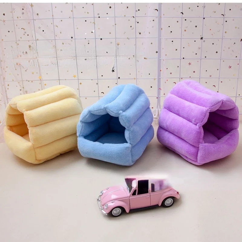 

Теплая клетка для домашних животных, аксессуары для хомяка, кровать для морской свиньи, однотонная Маленькая детская кровать