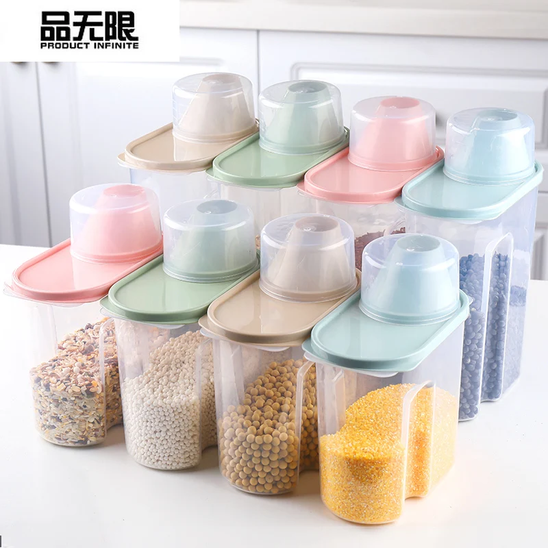 

Coarse grain tank Coarse grain storage tank Sealed tank Bean storage box Plastic storage tank jars kitchen storage container