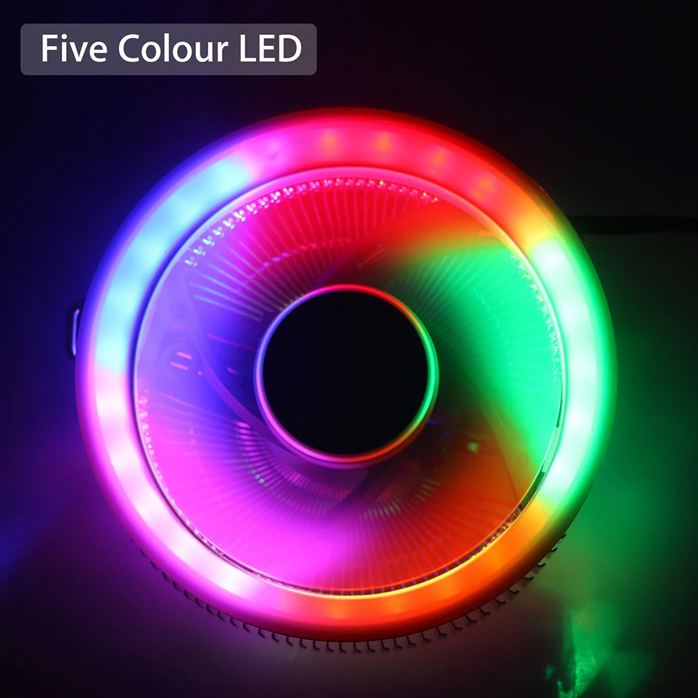 Светодиодный 3 контактный кулер для ЦП прочный цветной RGB вентилятор с