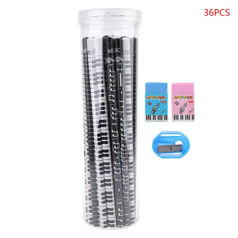 2021 New 36pcs Musical Note Pencil Pen 2B Standard Piano Notes Writing Drawing Stationery | Канцтовары для офиса и дома
