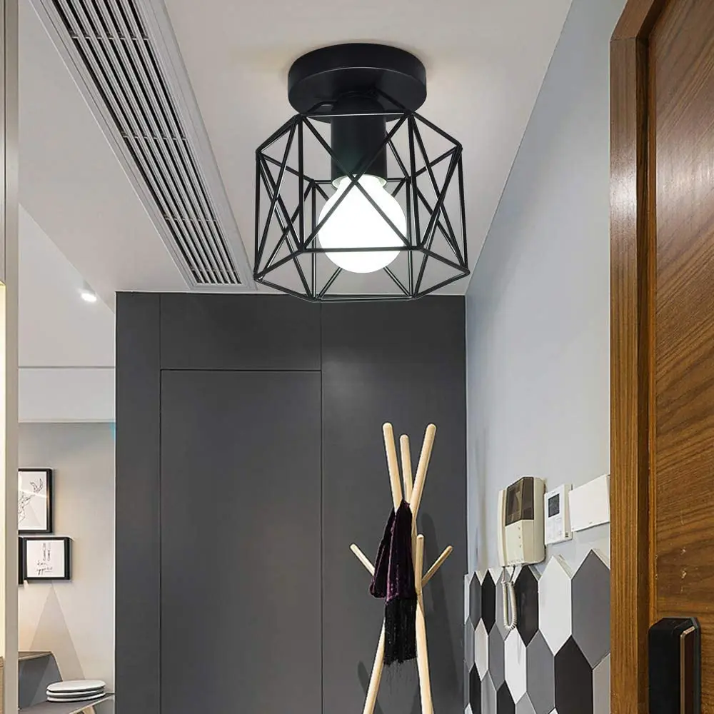 Железный Ретро потолочный светильник приспособление Винтаж промышленный проход