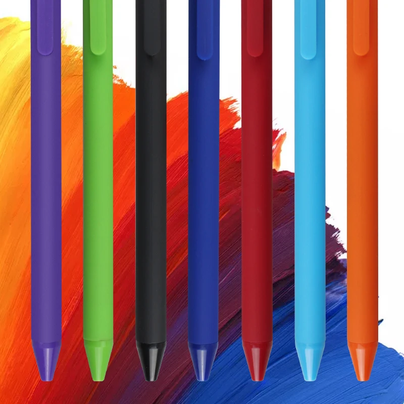 

KACO GREEN PURE Plastic Gel Pens 0.5mm Candy Color Matte Soft Touch Pressable Writing Drawing Pens Student Stationery