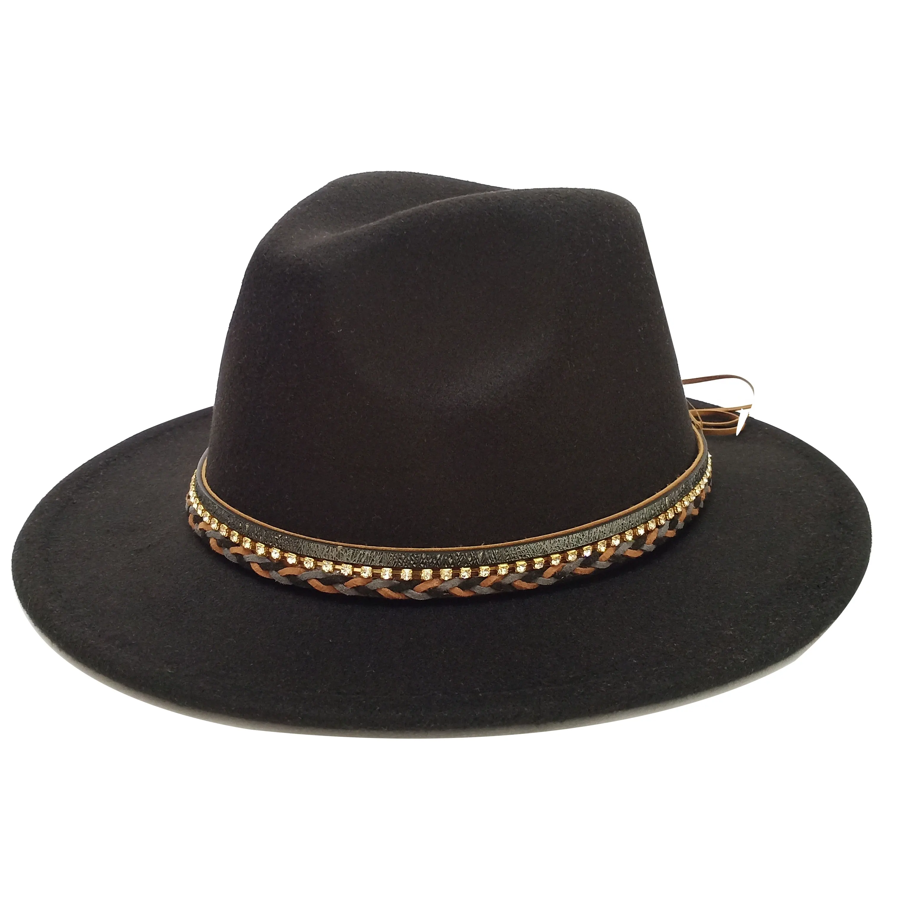 Шляпа фетровая женская модная Панама черная красная осенне-зимняя | Аксессуары