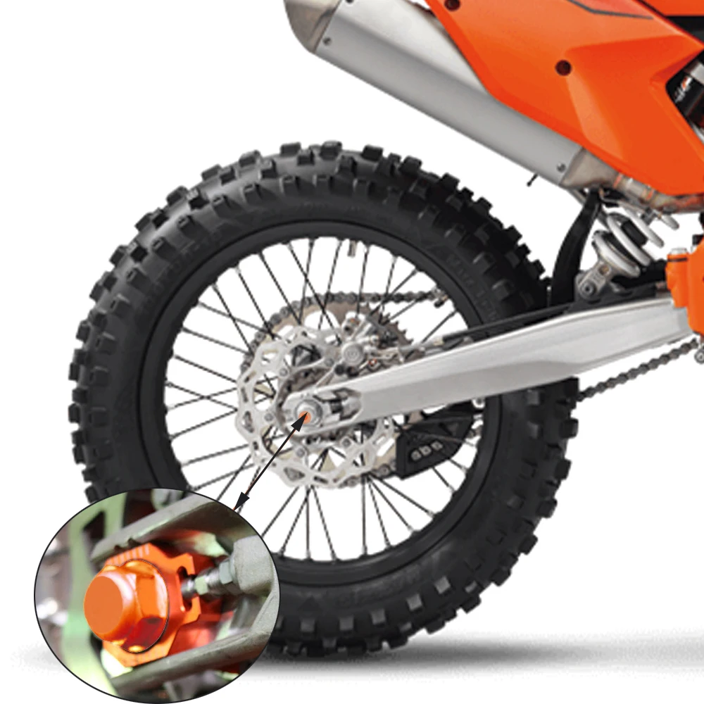 Гайка заднего колеса для KTM SX SXF XC XCF EXC Racing EXCF шесть дней для Husqvarna 85 125 150 200 250 300 350 450 500 530 00