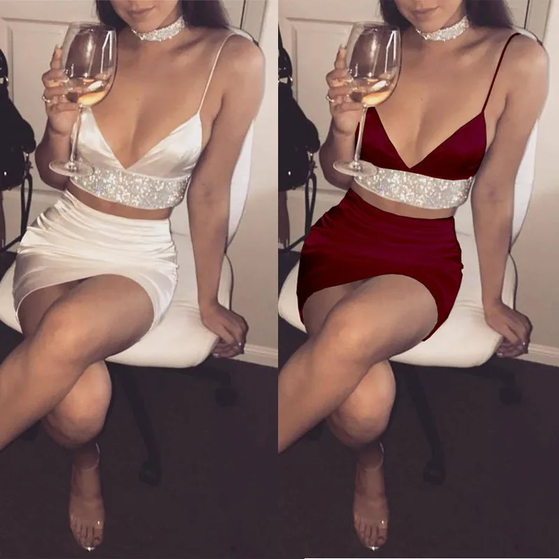 Стильная женская обувь 2 предмета Bodycon платье с треугольным вырезом комплект: