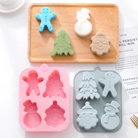 christmas silicone baking mould chocolate candy mold non stick ice cube jelly cake diy pudding fondant santa clause snowman tree