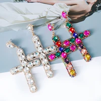 top trend design geometry exquisite colorful earrings for women rhinestone temperament unusual accessories banquet preferred new