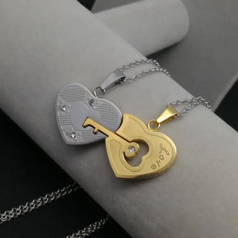 LOOKER 2 шт./компл. Женская мода I Love You Heart Lock & Key влюбленные парные Подвески ожерелье
