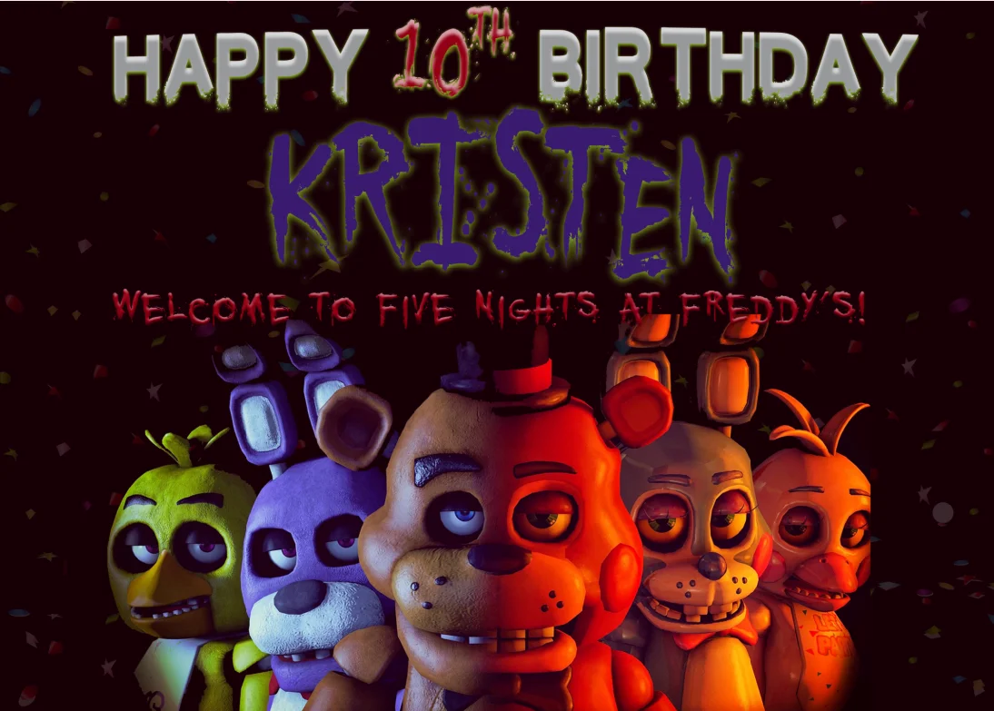 Фон для фотостудии сделай сам 7 Х5 футов с днем рождения Фредди пять ночей черные