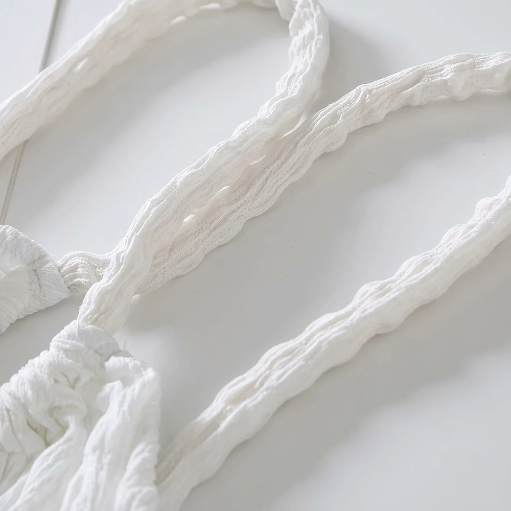 

2021 summer fashion trend new women's suspender pure color holiday style temperament hanging neck texture small fresh sexy dress