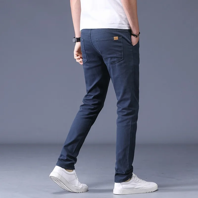 Брюки мужские однотонные из бутика дышащие Стрейчевые хлопковые облегающие