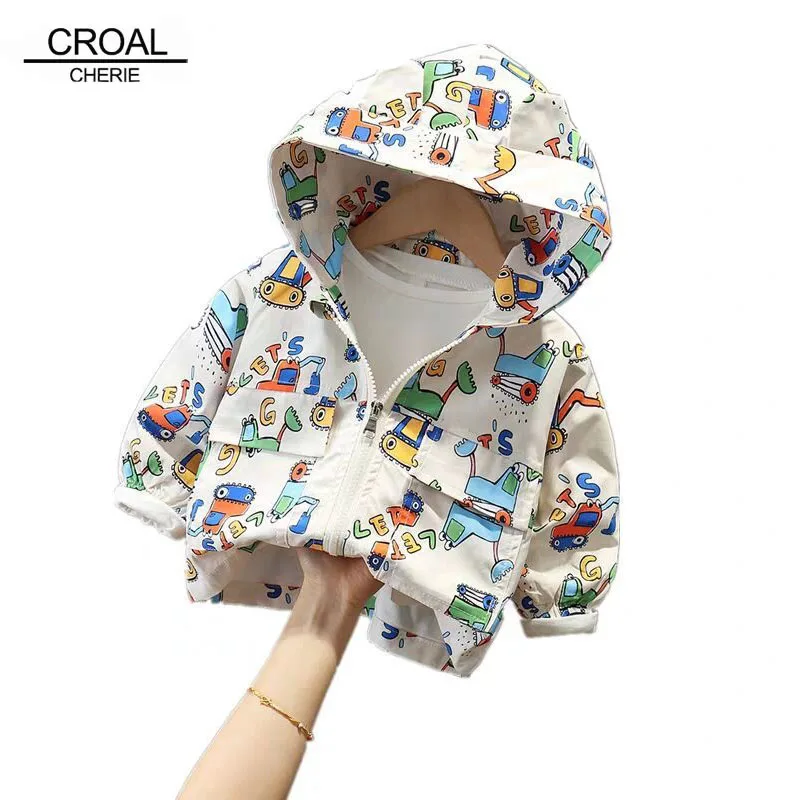 

CROAL CHERIE Cute Dinosaur Spring Children Coat Kids Jacket For Girls Boys Outerwear Coats Active Boy Baby Clothes Clothing