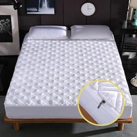 8 colors bed mattress cover with zipper quilted all inclusive soft fiber topper thick mattress protector pad covers anti mite