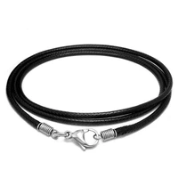 leather chain necklace for women men handmade braid rope long necklace 40 90cm neck chain jewelry accessory string cord gift