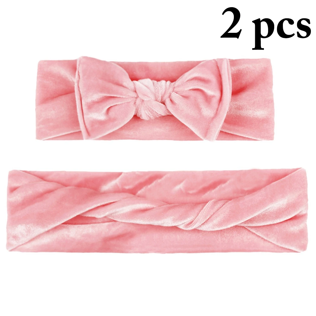 

2PCS Mom and Bbay Headbands Soft Knotted Hairbands Girl Bows Turban Head Wrap Headwear Hair Accessories for Party