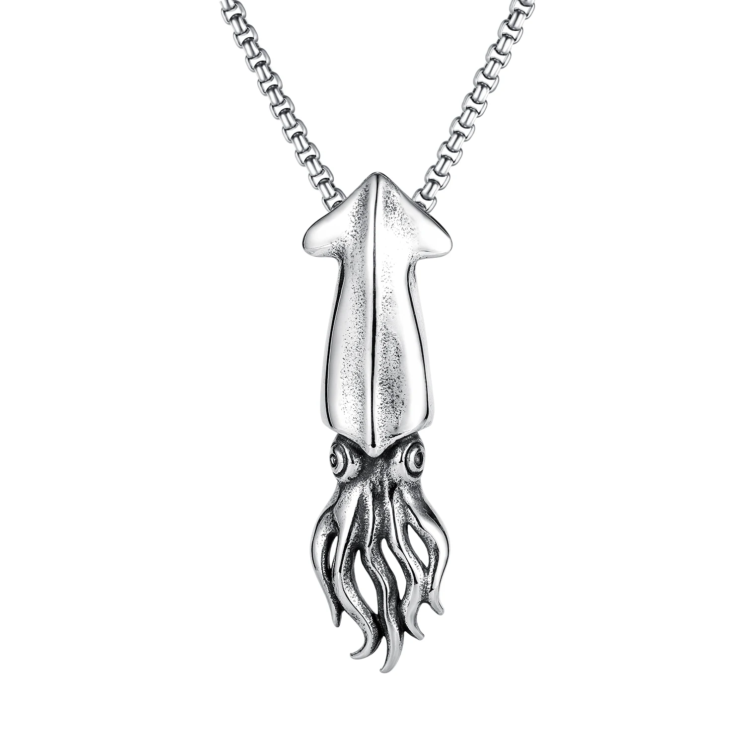 

Fashion Stainless Steel Squid Pendants Necklace Men Punk Emo Streetwear Hip Hop Jewelry Gothic Accessories statement Necklaces