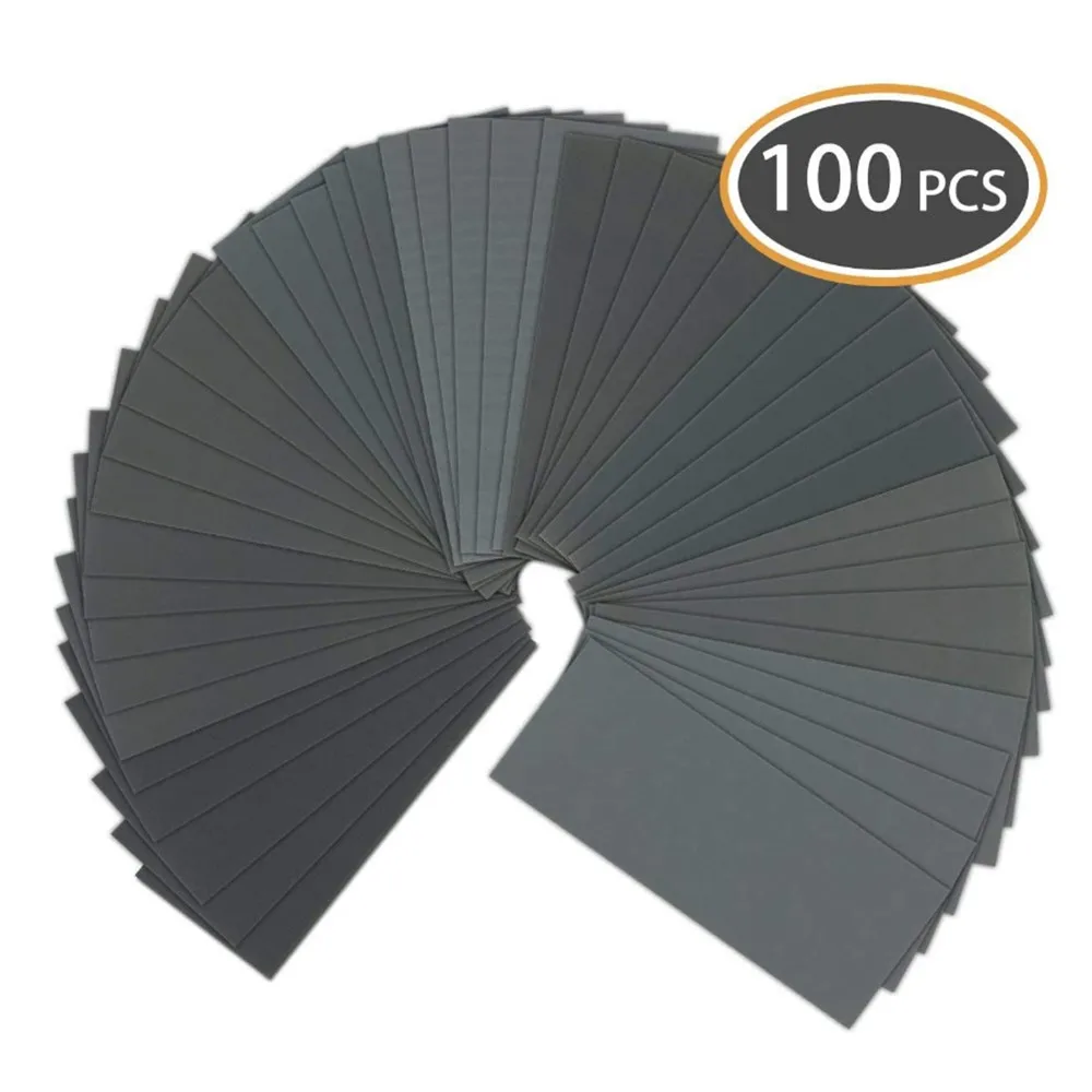 

100PCS Fine Sand Wear-Resistant Auto Paint Polishing Sand Paper Wet And Dry Dual Use Polished Sandpaper