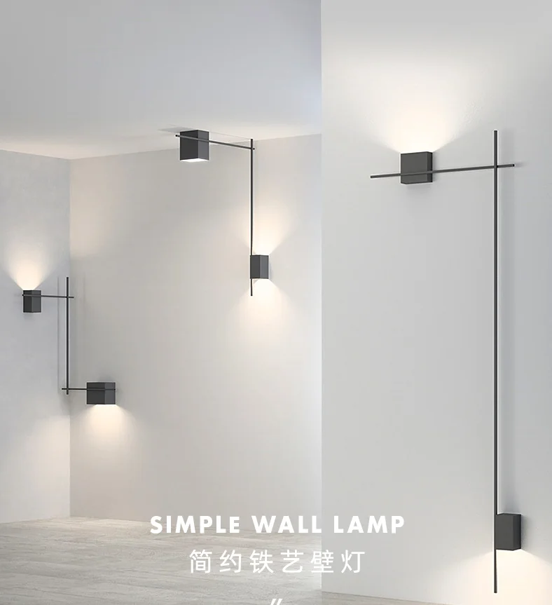 

Современный простой дизайнерский настенный светильник с длинной полосой, фон для гостиной, Настенная Декорация, светильник для коридора, г...