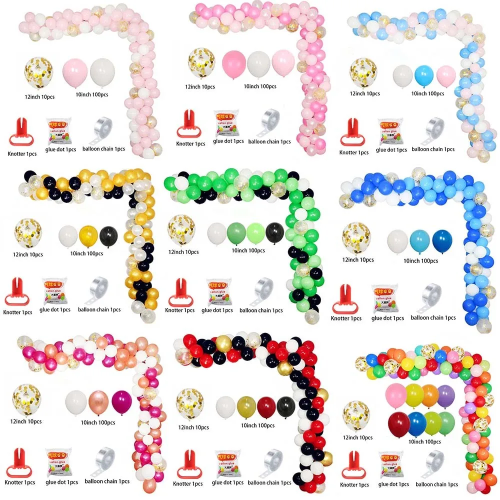 

113pcs Colorful Latex Balloon Arch Kit Wedding Decoration Balloon Garland Kit Baby Shower Kids Birthday Party Backdrop Decor